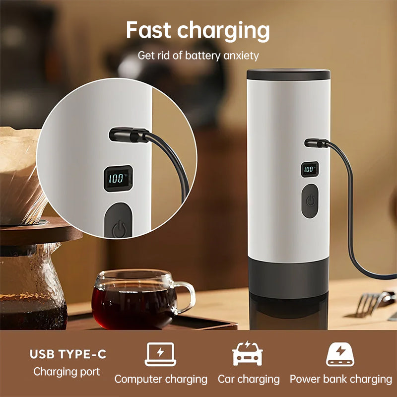 BREW on the GO! Portable Espresso Maker 7800mAh.