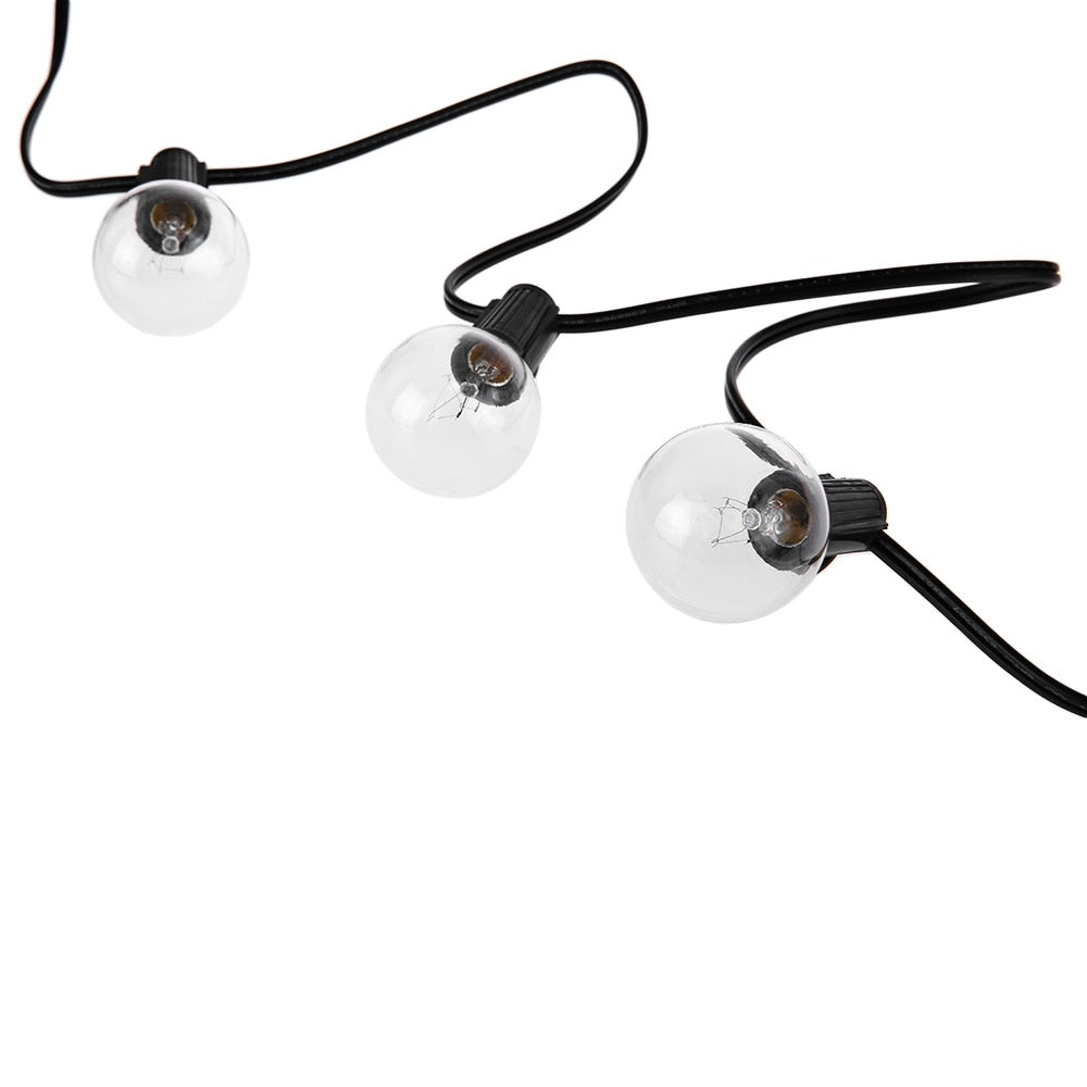 PATIO LIGHTS - 25Ft G40 Globe Bulb String Lights With 25 Clear Ball Vintage Bulbs Indoor/Outdoor Hanging Umbrella Patio String Lighting EU/US