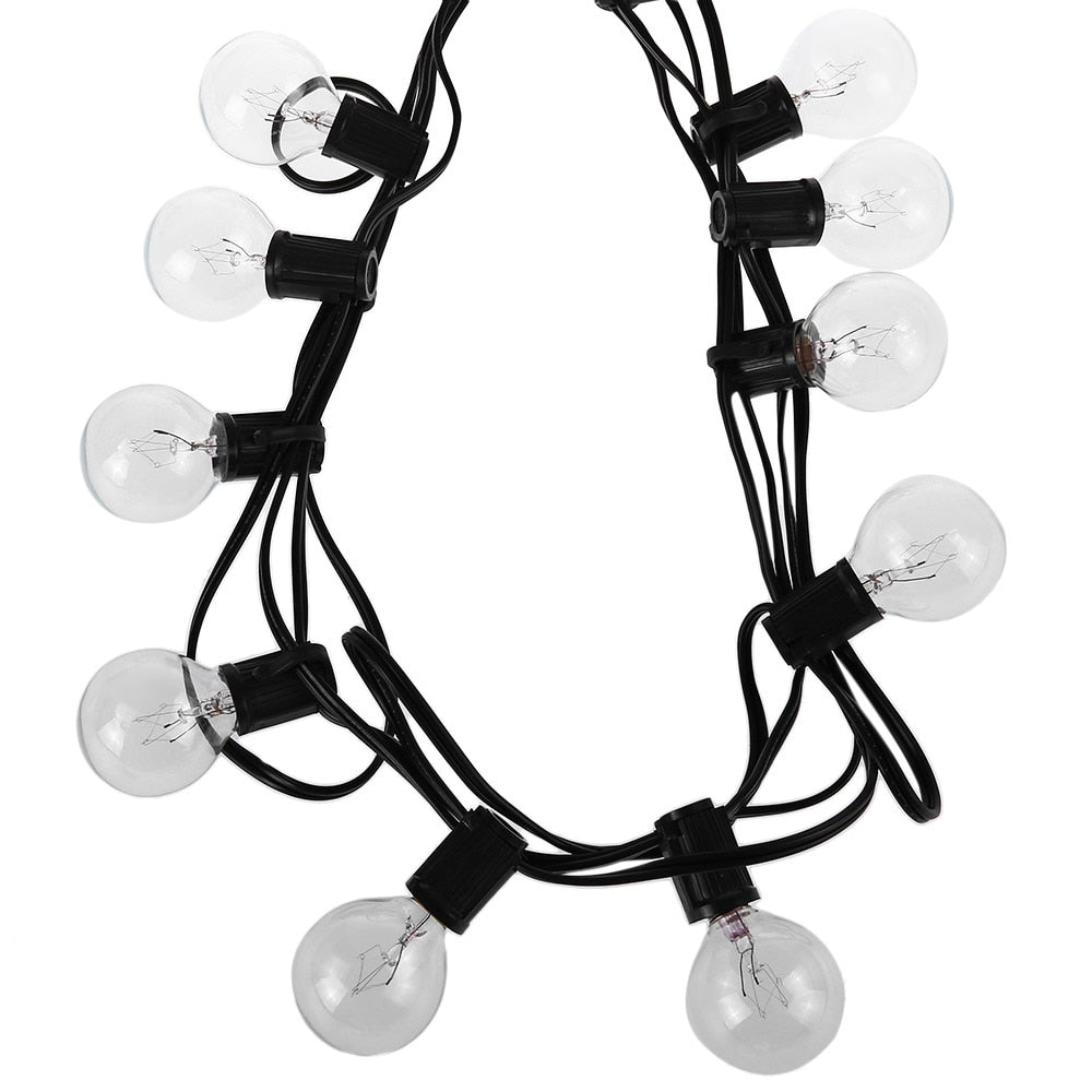 PATIO LIGHTS - 25Ft G40 Globe Bulb String Lights With 25 Clear Ball Vintage Bulbs Indoor/Outdoor Hanging Umbrella Patio String Lighting EU/US