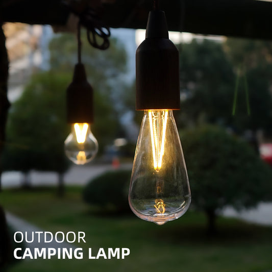 Retro LED Outdoor Cable Lights – Portable Tent & Camping Atmosphere Lights
