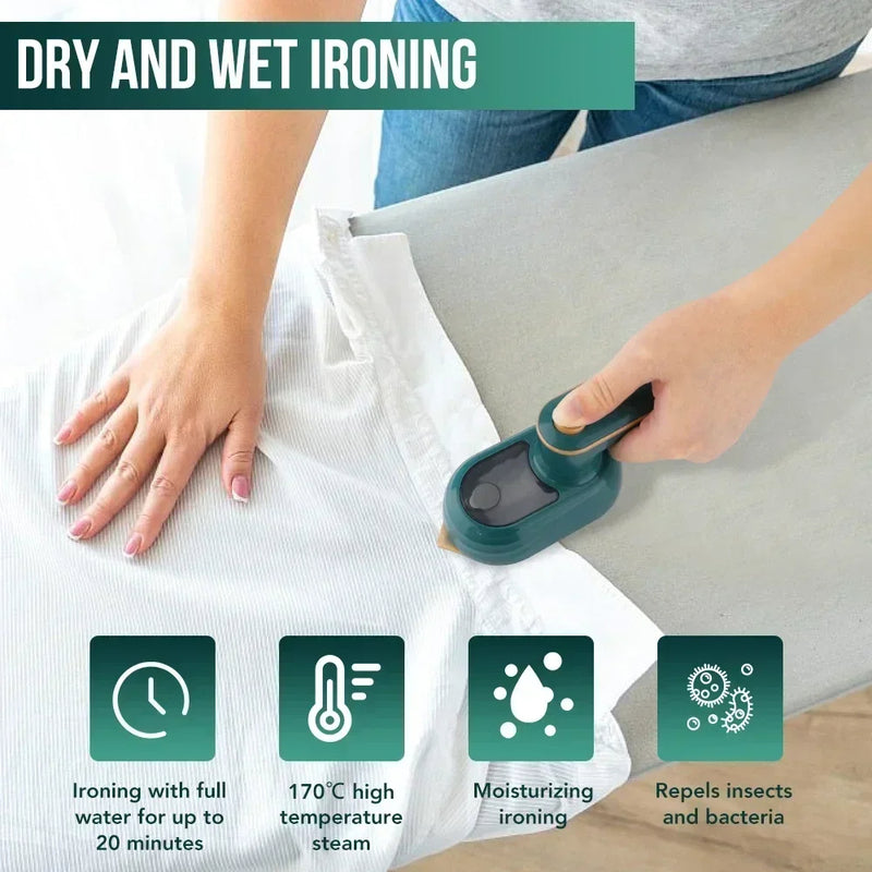 Mini Rotary Steam Iron -  Portable Garment Steamer for Home & Travel